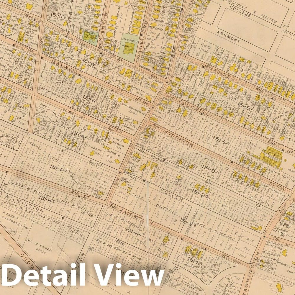 Historic Map : Atlas of Dorchester, West Roxbury and Brighton, Dorchester 1899 Plate 010 , Vintage Wall Art