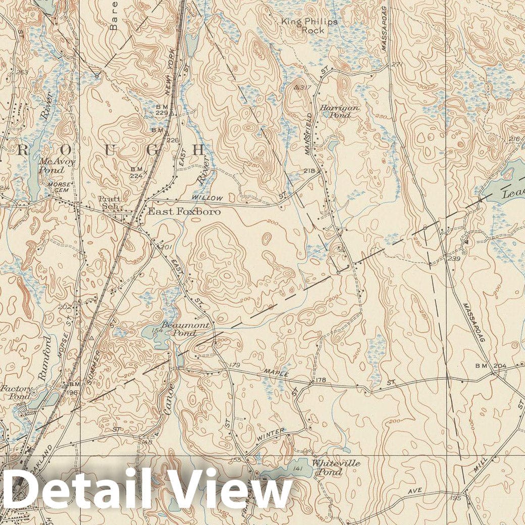 Historic Map : USGS 7.5 Minute Sheets and Quadrangles, Foxborough & Mansfield & Sharon 1946 Topographic Map , Vintage Wall Art