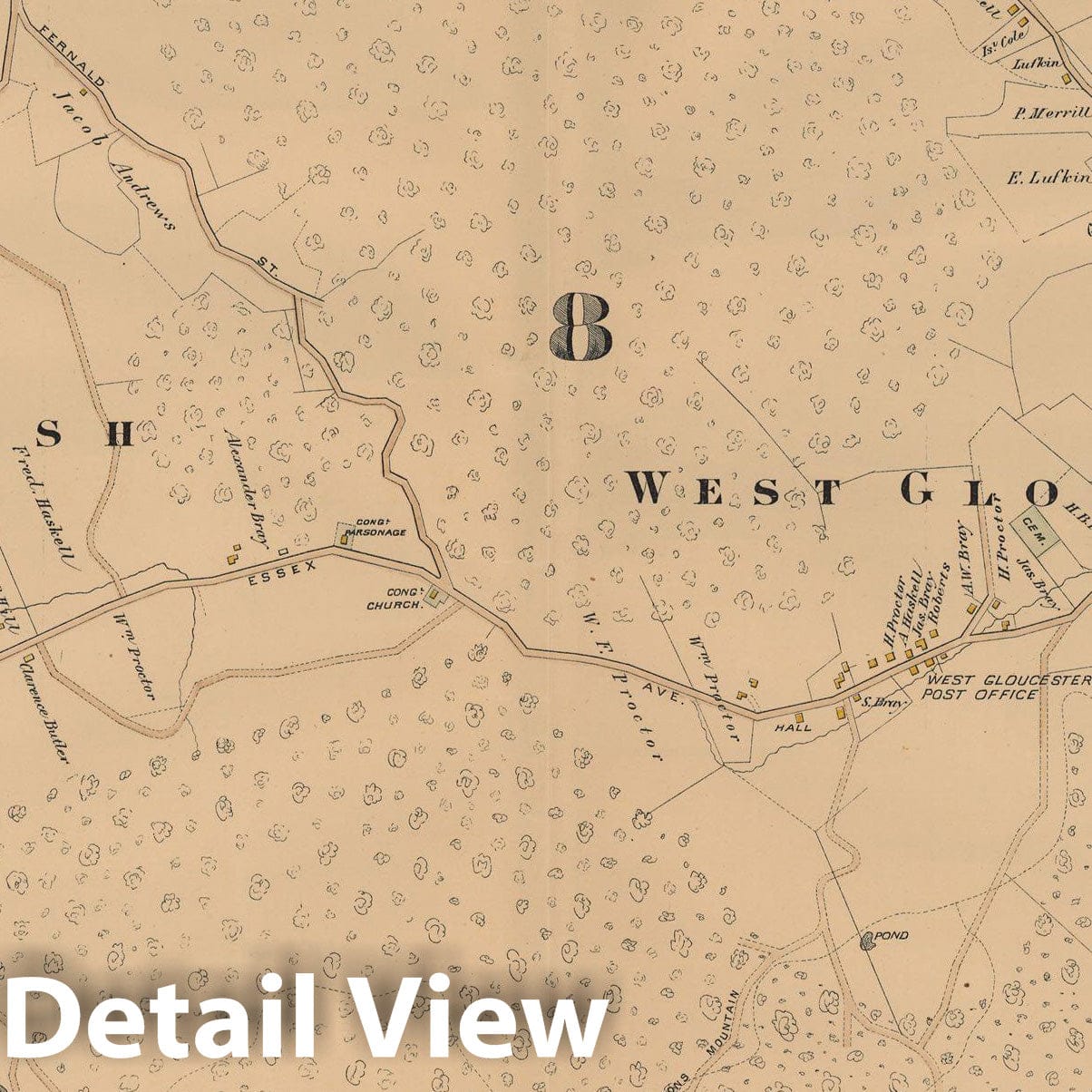 Historic Map : Atlas City of Gloucester and Town of Rockport, Gloucester 1884 Plate 014 , Vintage Wall Art