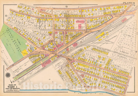 Historic Map : Atlas City of Boston: Charlestown and East Boston, East Boston 1922 Plate 031 , Vintage Wall Art