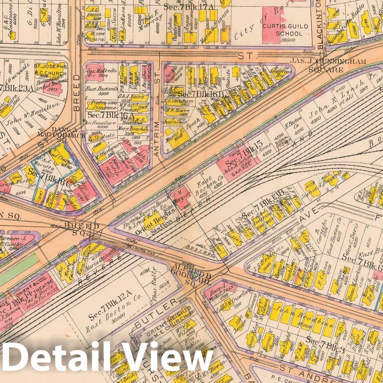 Historic Map : Atlas City of Boston: Charlestown and East Boston, East Boston 1922 Plate 031 , Vintage Wall Art