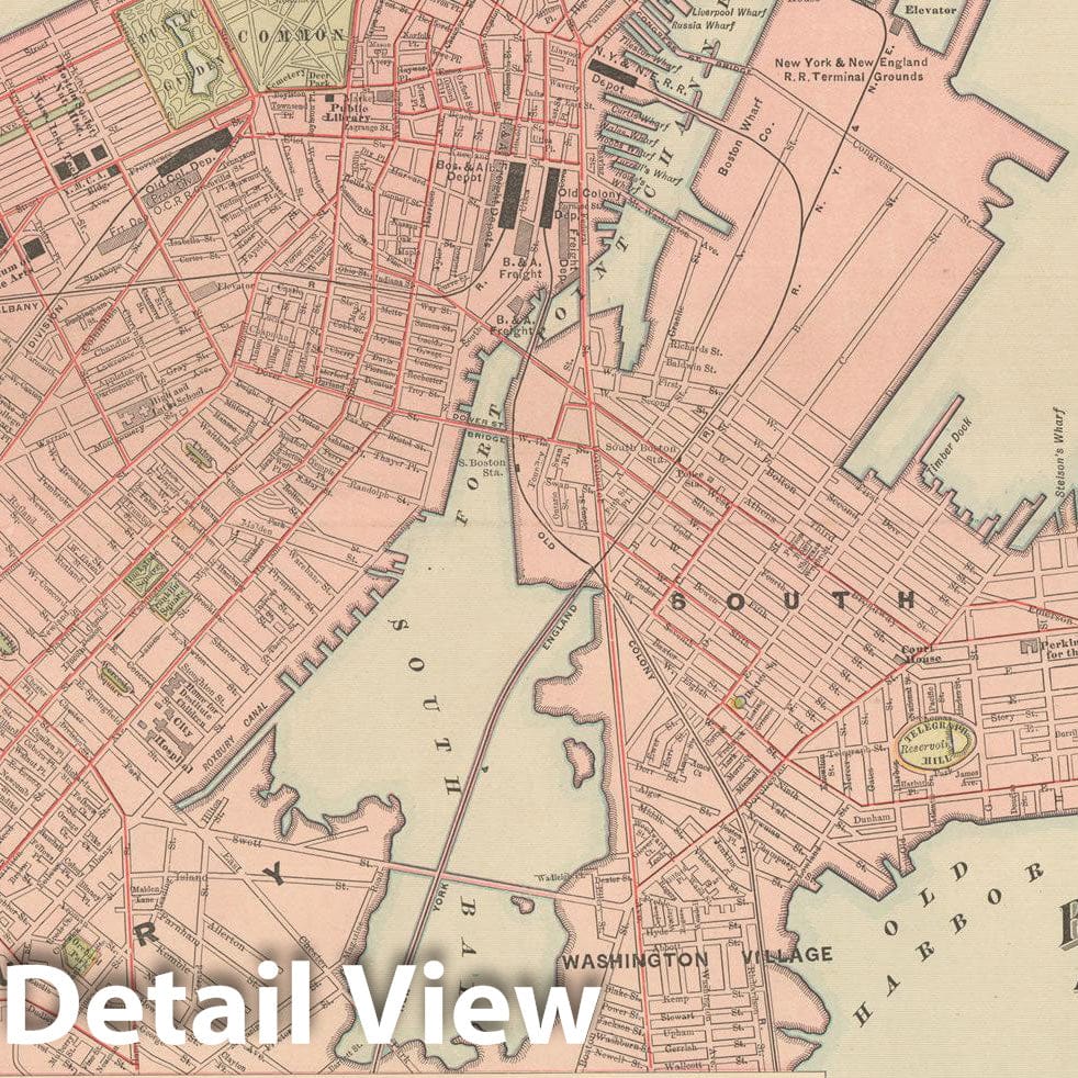 Historic Map : Boston 1894 , Vintage Wall Art