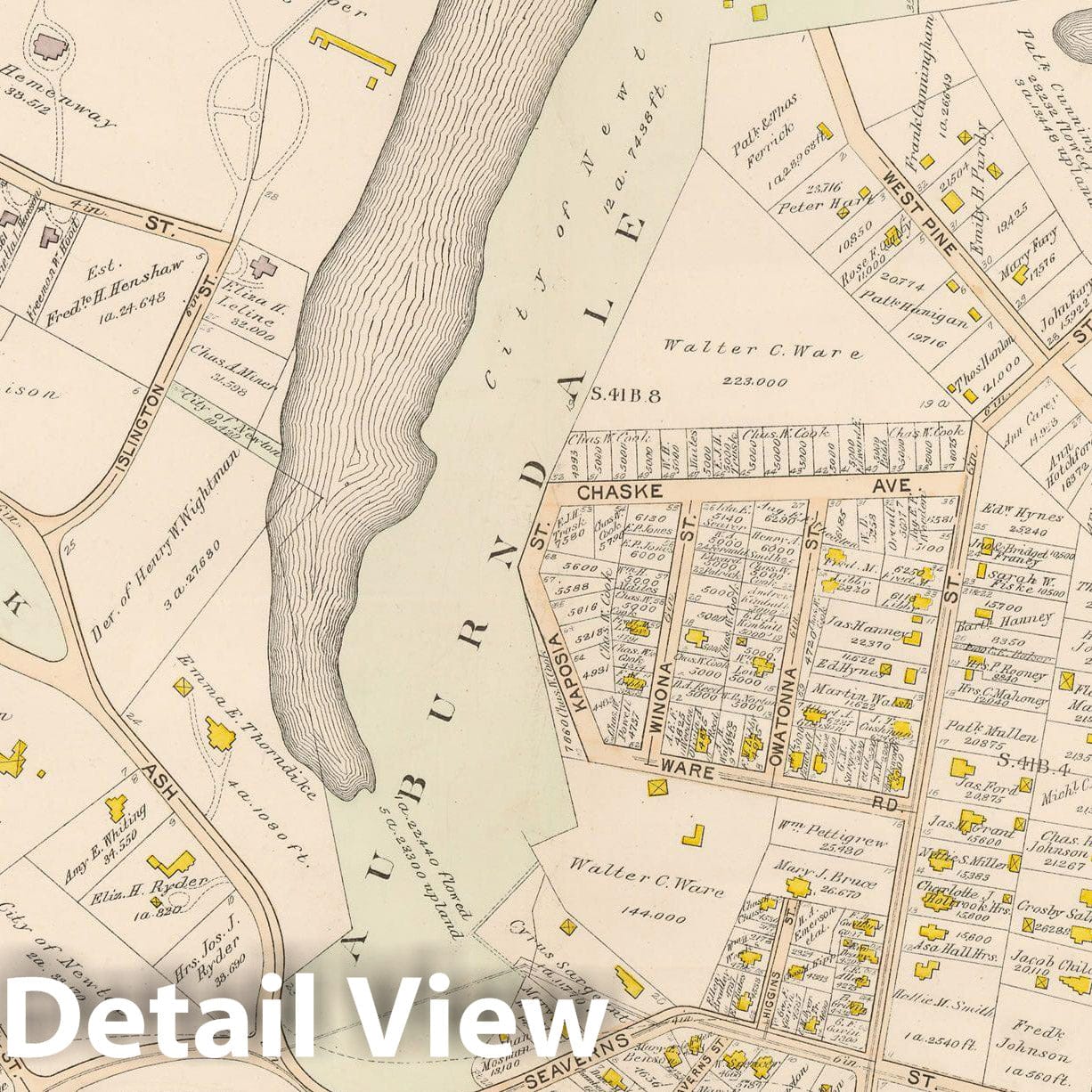 Historic Map : Atlas City of Newton, Newton 1895 Plate 009 , Vintage Wall Art