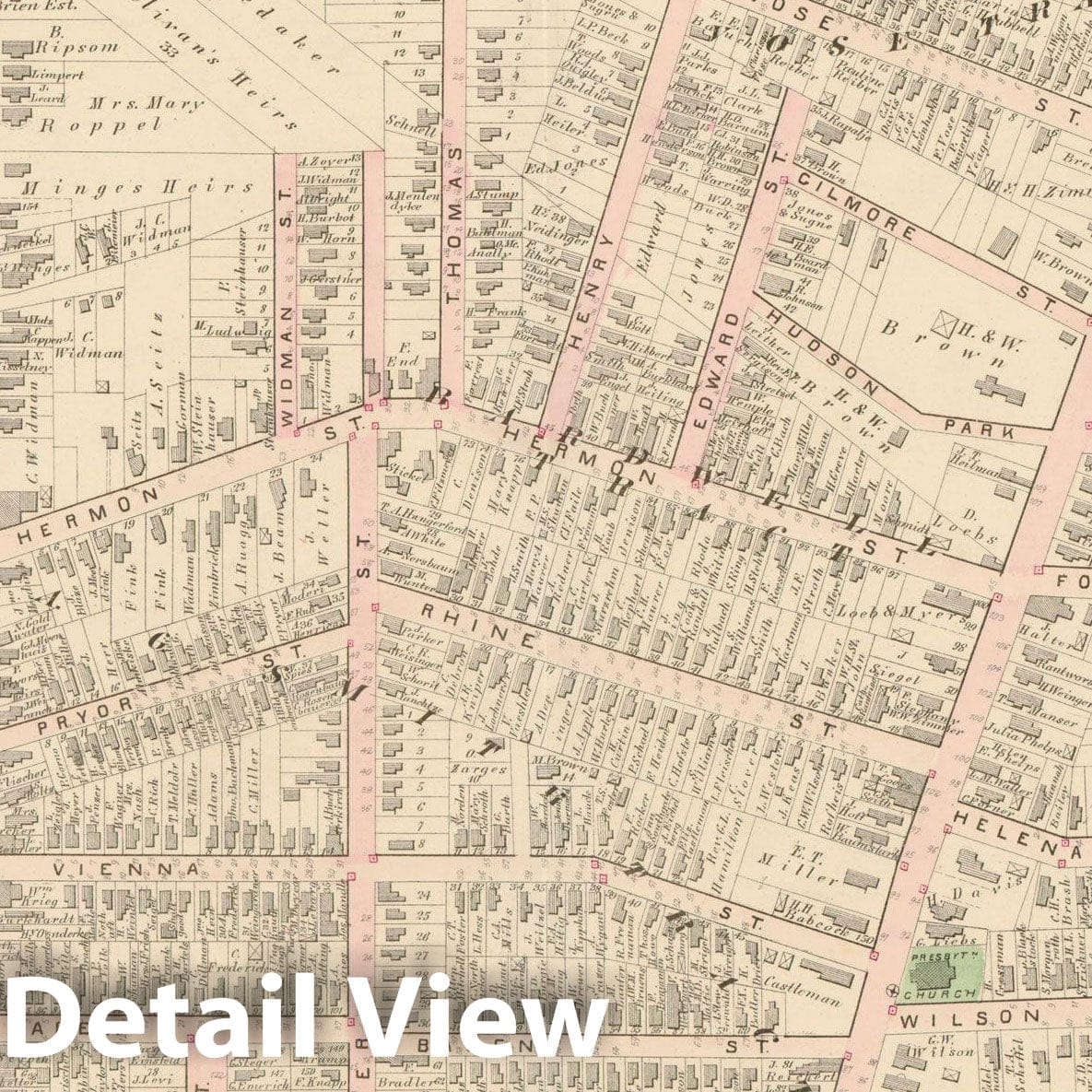 Historic Map : Atlas of Rochester, NY, Rochester 1875 Plate 026 , Vintage Wall Art