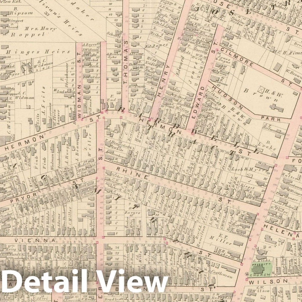 Historic Map : Atlas of Rochester, NY, Rochester 1875 Plate 026 , Vintage Wall Art