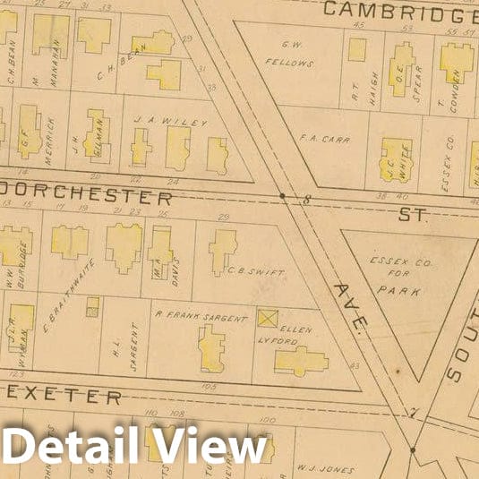 Historic Map : Atlas City of Lawrence and the Towns of Methuen, Andover and North Andover 1896 Plate 014 , Vintage Wall Art