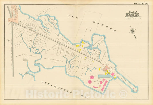 Historic Map : Atlas City of Boston, Dorchester, Dorchester 1910 Plate 040 , Vintage Wall Art