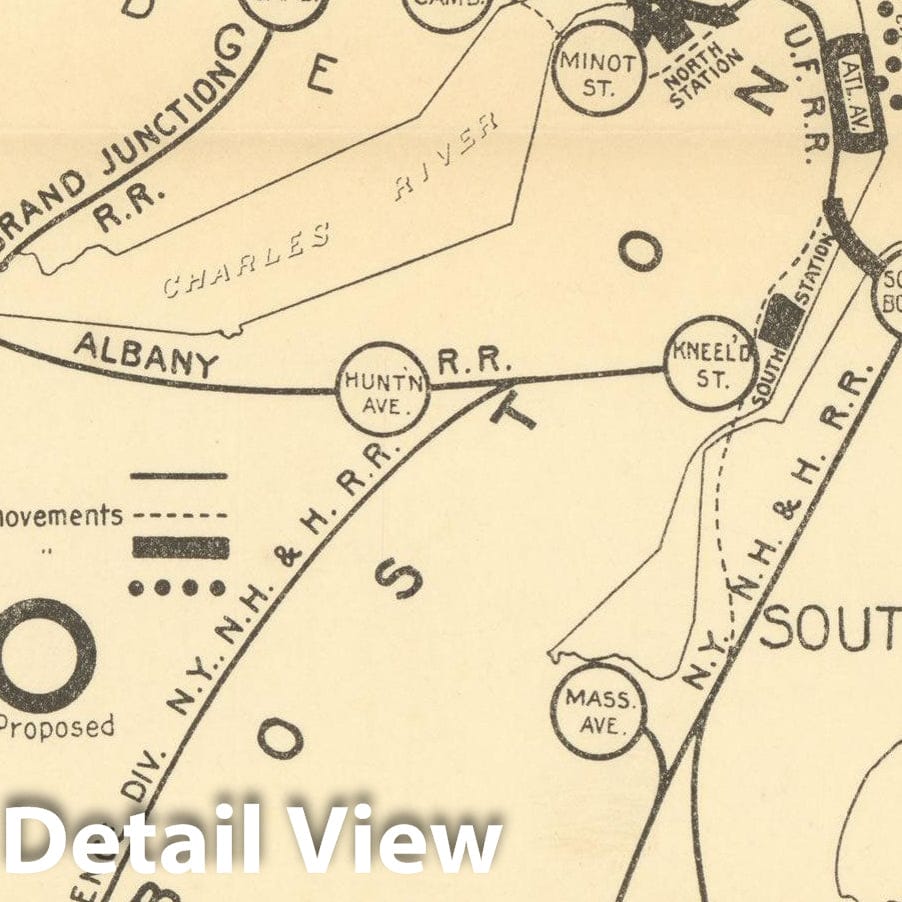 Historic Map : Boston & Cambridge & Chelsea & Somerville 1909 , Vintage Wall Art