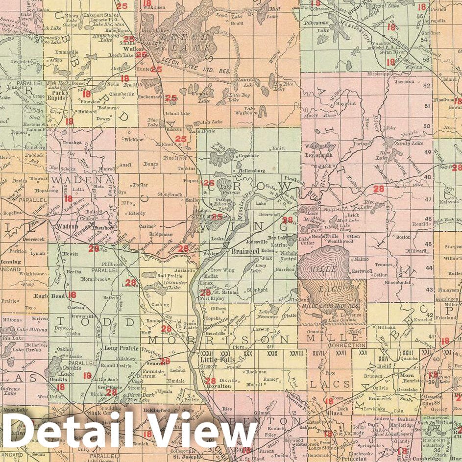 Historic Map : Minnesota 1903 , Rand McNally Business Atlas , Vintage Wall Art