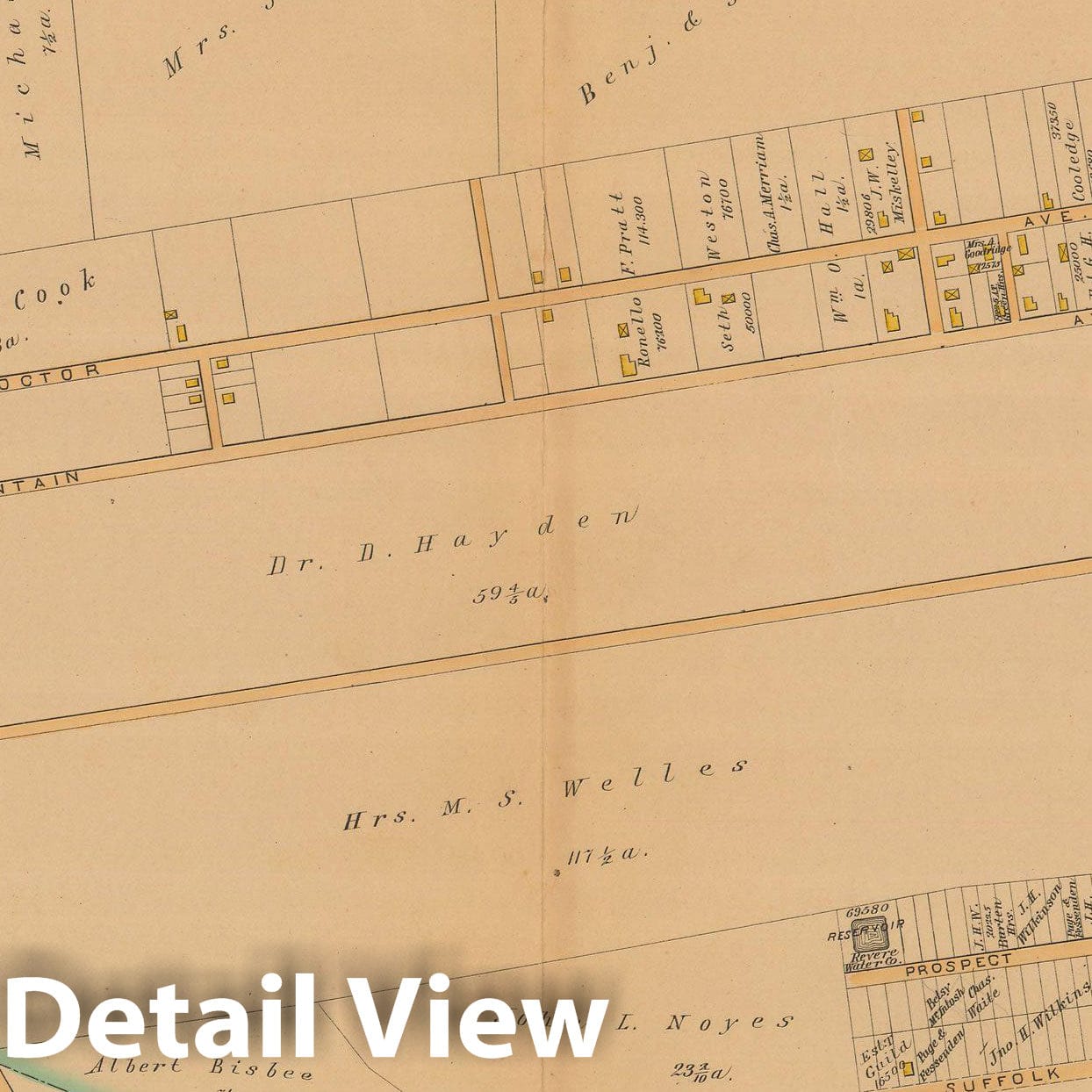 Historic Map : Atlas City of Chelsea and the Towns of Revere and Winthrop 1886 Plate K , Vintage Wall Art