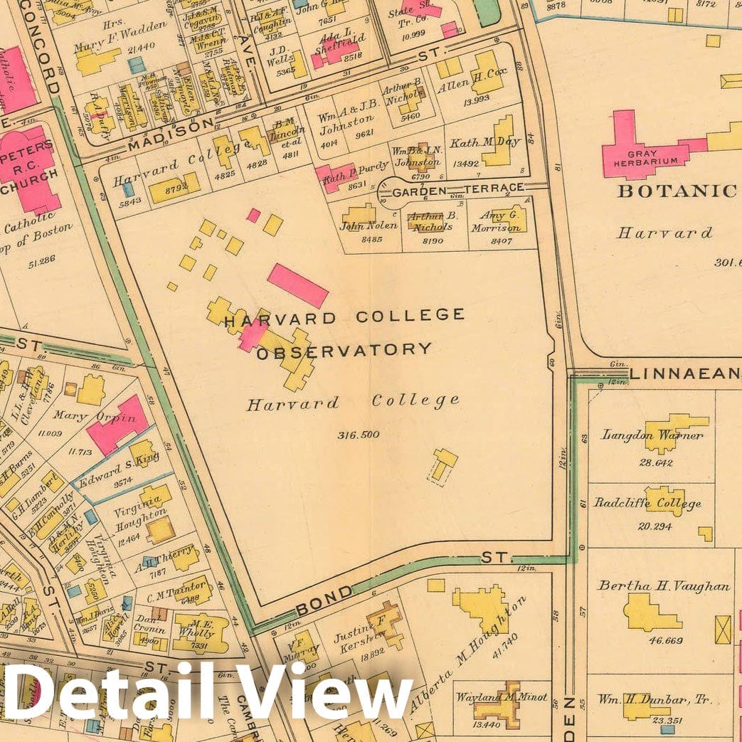 Historic Map : Atlas City of Cambridge, Massachusetts, Cambridge 1930 Plate 024 , Vintage Wall Art
