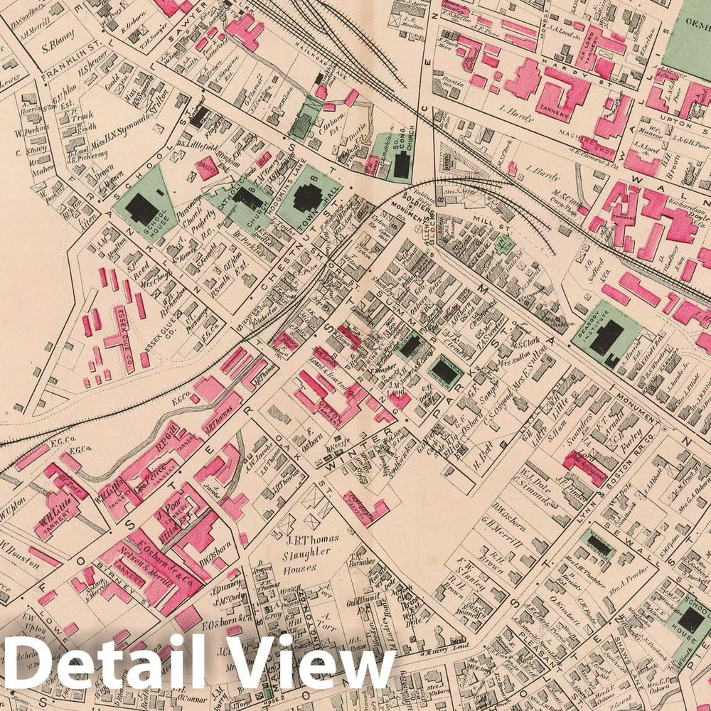 Historic Map : Atlas of Essex County, Peabody 1884 , v2, Vintage Wall Art