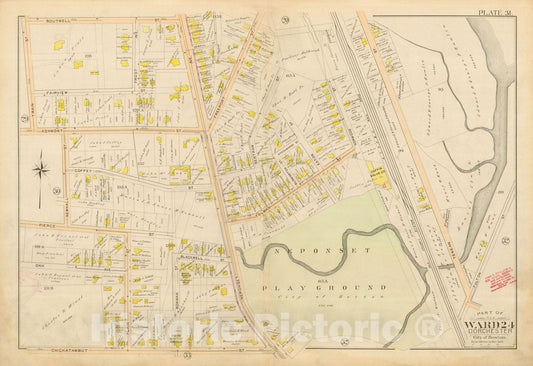 Historic Map : Atlas City of Boston, Vol. 5, Dorchester, Dorchester 1898 Plate 031 , Vintage Wall Art