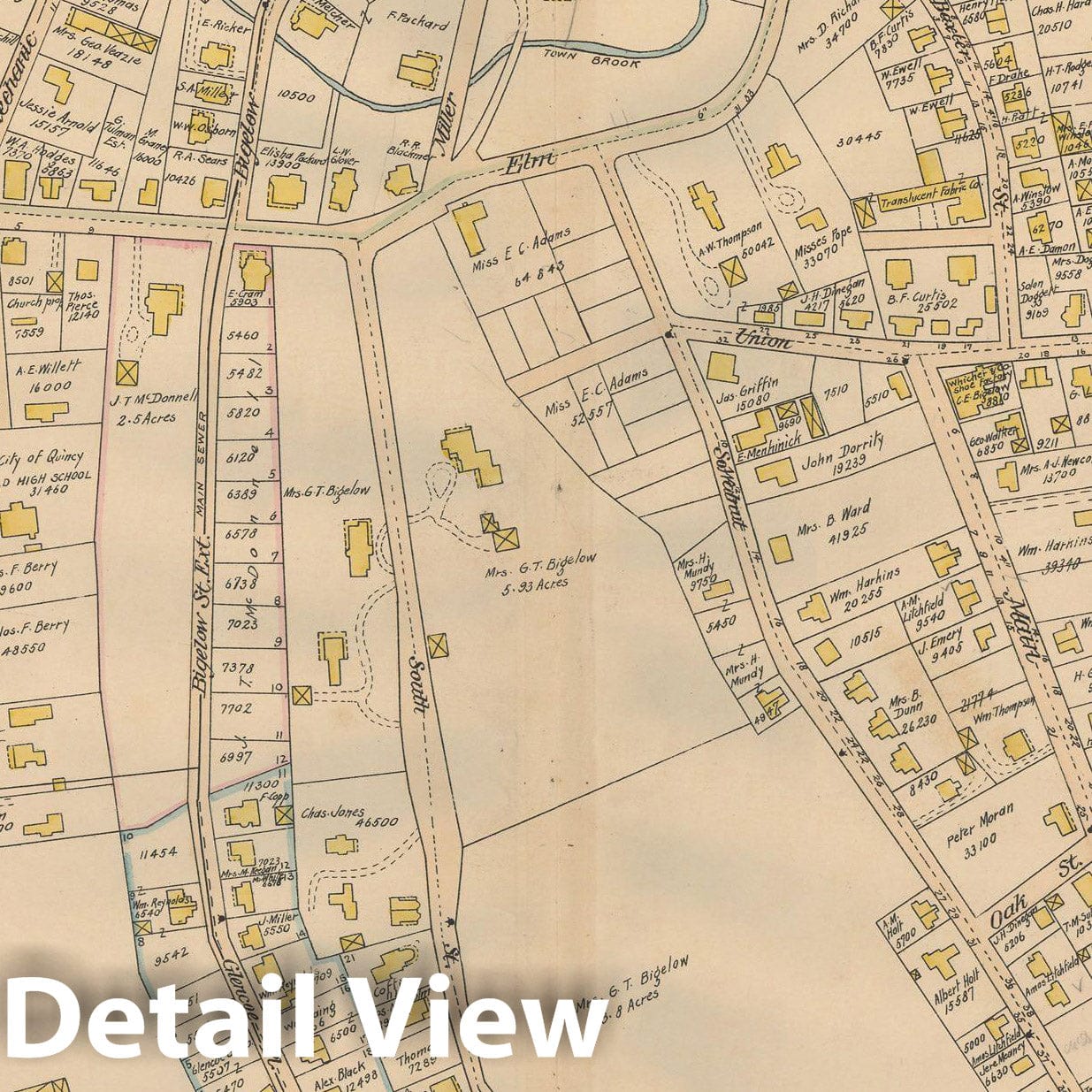 Historic Map : Atlas City of Quincy, Norfolk County, Mass., Quincy 1897 Plate 007 , Vintage Wall Art