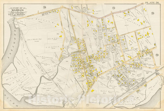 Historic Map : Atlas City of Boston, Vol. 5, Dorchester, Dorchester 1889 Plate 026 , Vintage Wall Art