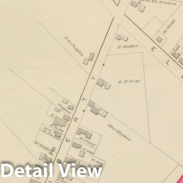Historic Map : Atlas of Essex County, Danvers 1884 , v2, Vintage Wall Art