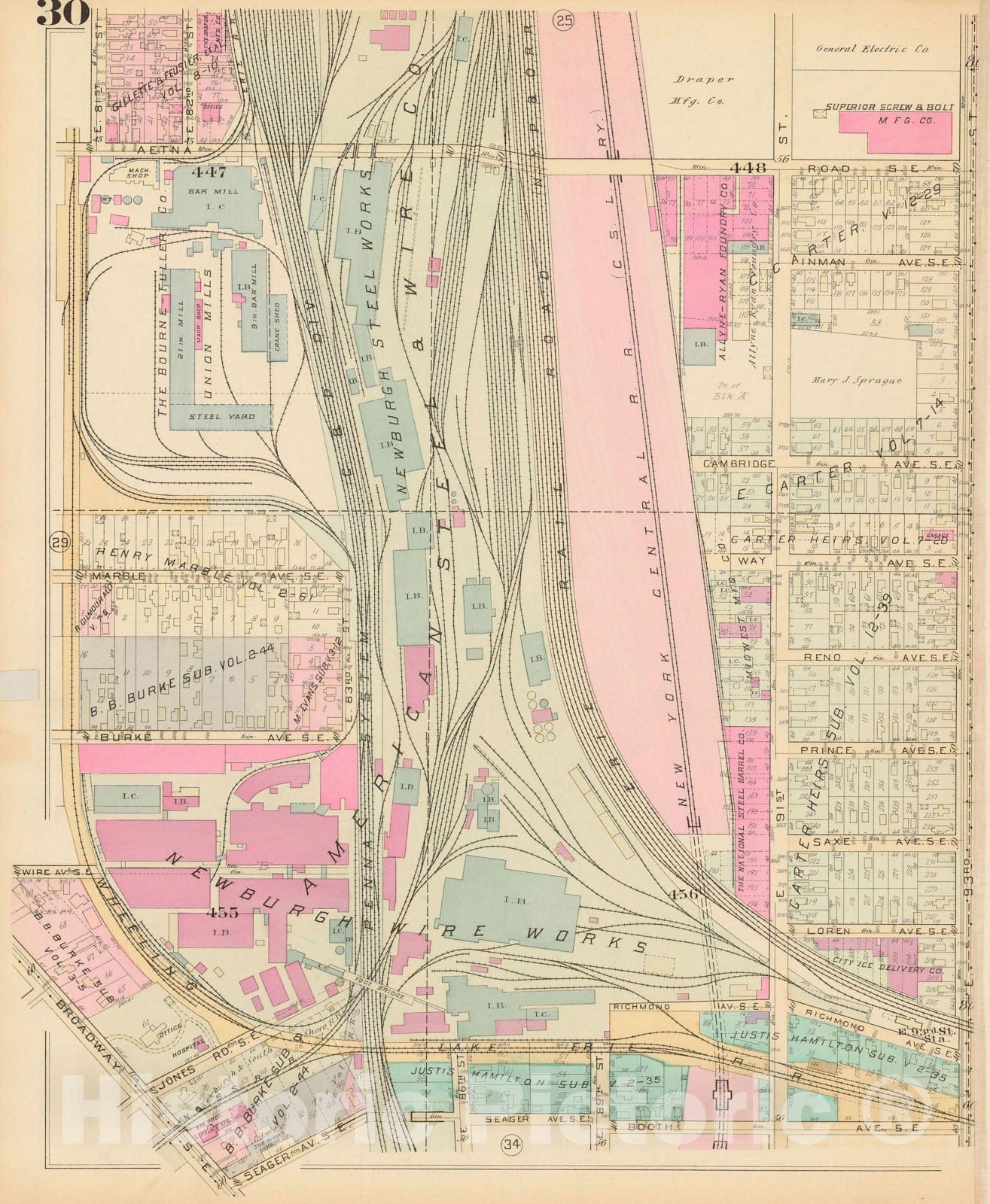 Historic Map : Atlas City of Cleveland, Vol. Four, Cleveland 1922 30L , Vintage Wall Art