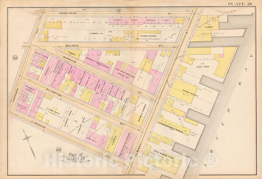 Historic Map : Atlas City of Boston, City Proper, Vol. 2, Boston 1888 Plate 058 , Vintage Wall Art