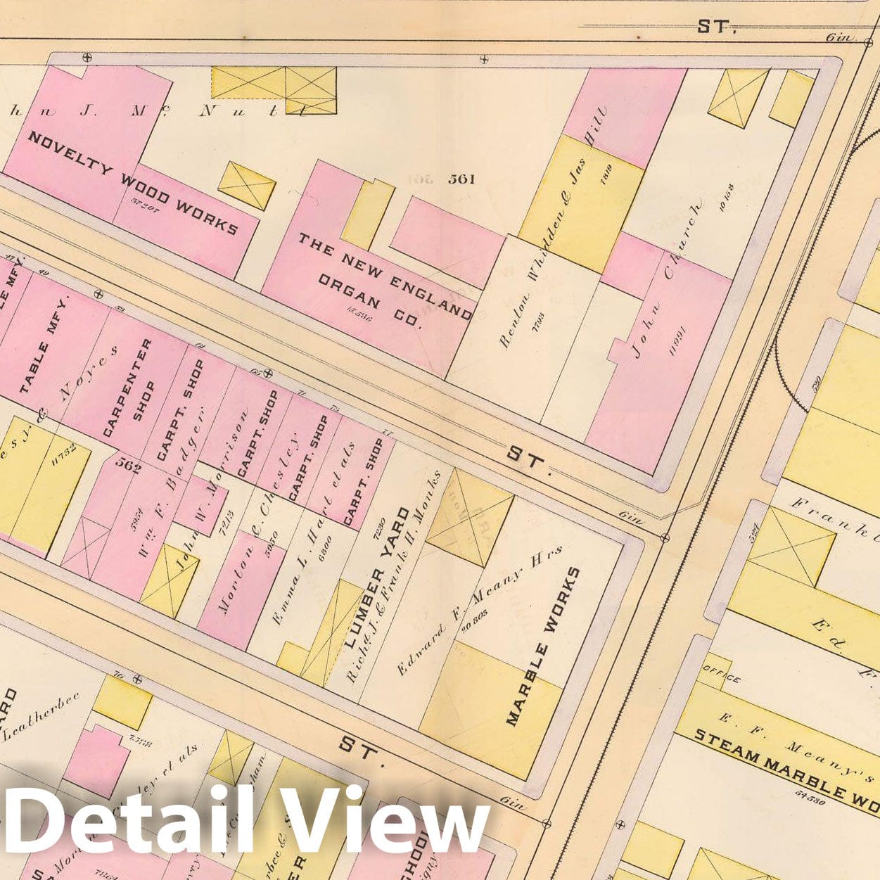 Historic Map : Atlas City of Boston, City Proper, Vol. 2, Boston 1888 Plate 058 , Vintage Wall Art