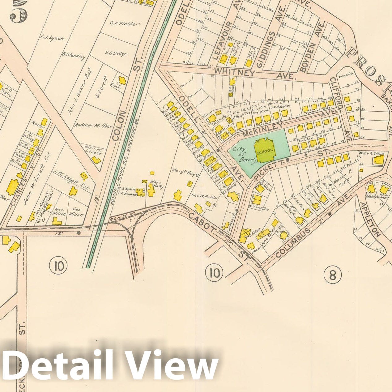 Historic Map : Beverly 1907 Plate 011 , Atlas City of Beverly , Vintage Wall Art