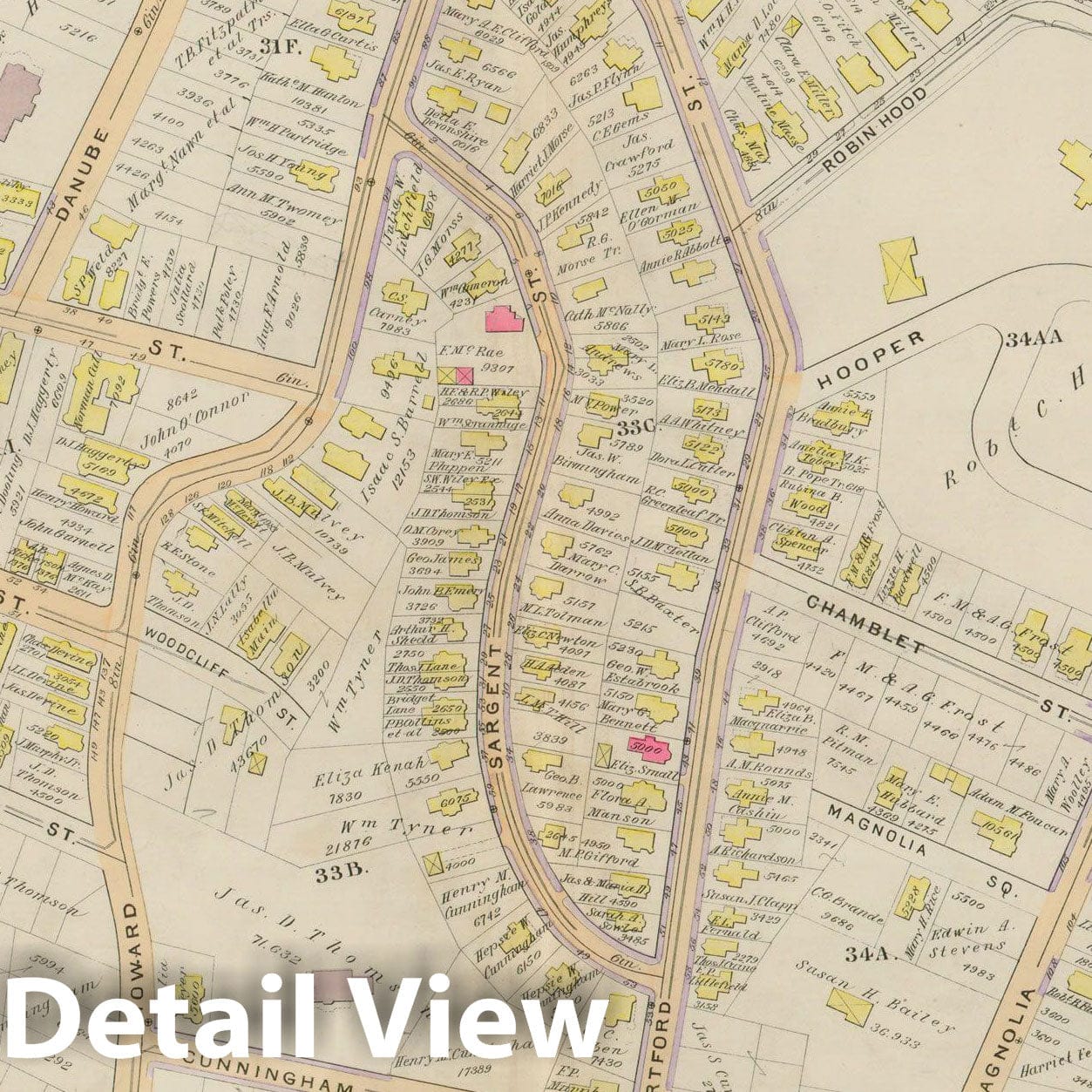 Historic Map : Atlas City of Boston, Vol. 5, Dorchester, Dorchester 1894 Plate 007 , Vintage Wall Art