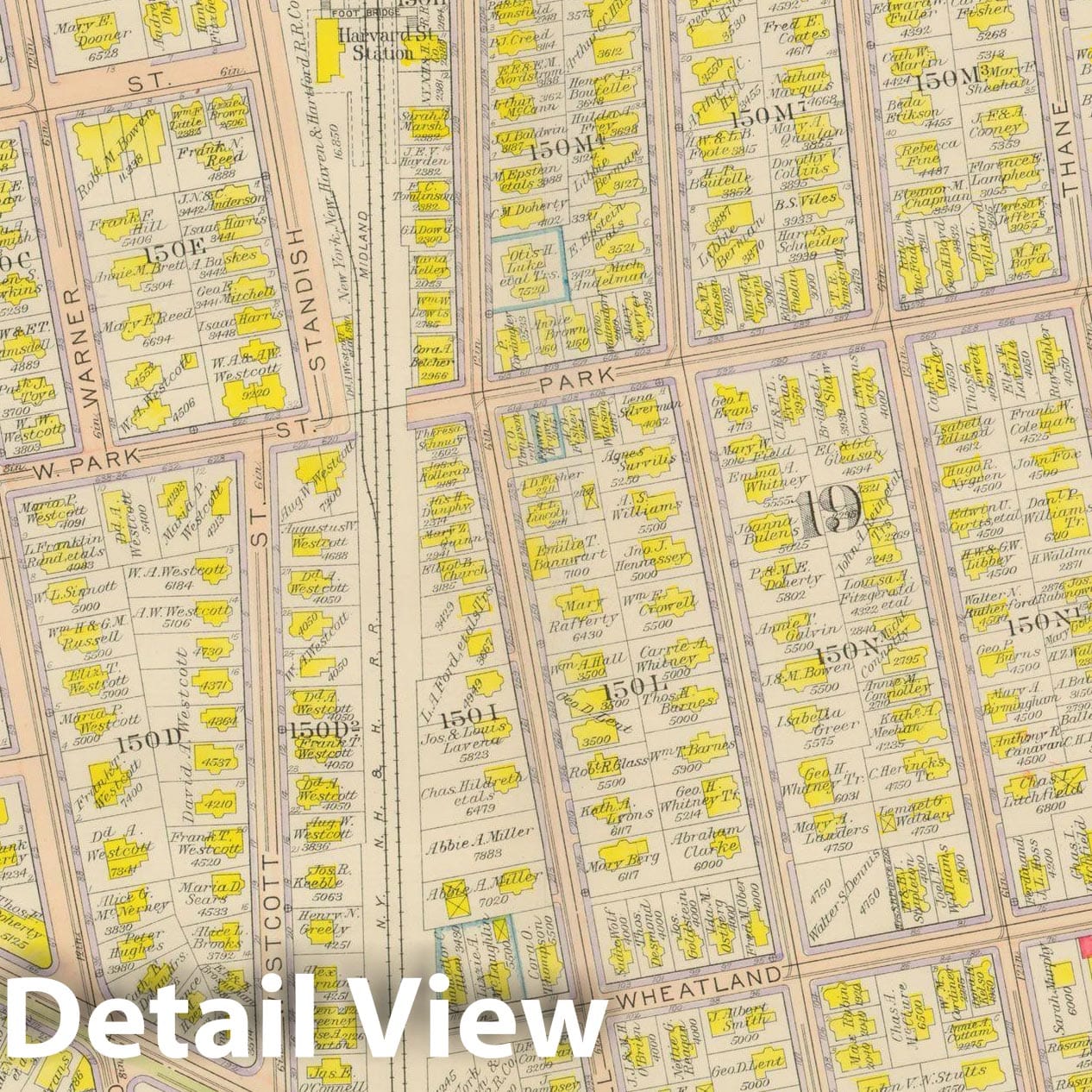 Historic Map : Atlas City of Boston, Dorchester, Dorchester 1918 Plate 023 , Vintage Wall Art