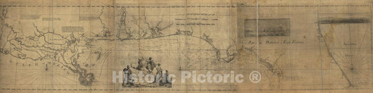 Historic Map : 18th Century Coastal Charts, Province of West Florida 1781 Topographic Map , Vintage Wall Art