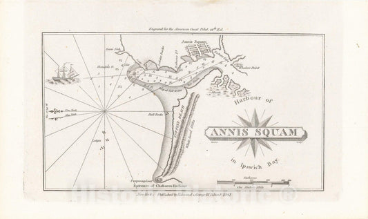 Historic Map : American Coast Pilot, 12th Edition, Gloucester 1842 , Vintage Wall Art