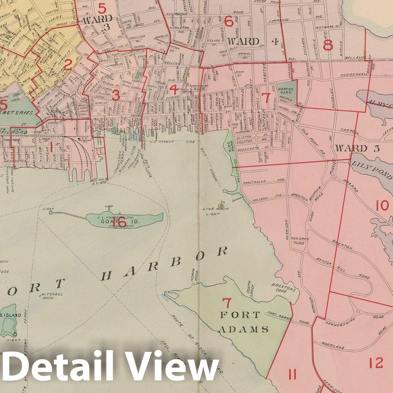Historic Map : Atlas City of Newport, Rhode Island, Newport 1907 Index Plate , Vintage Wall Art