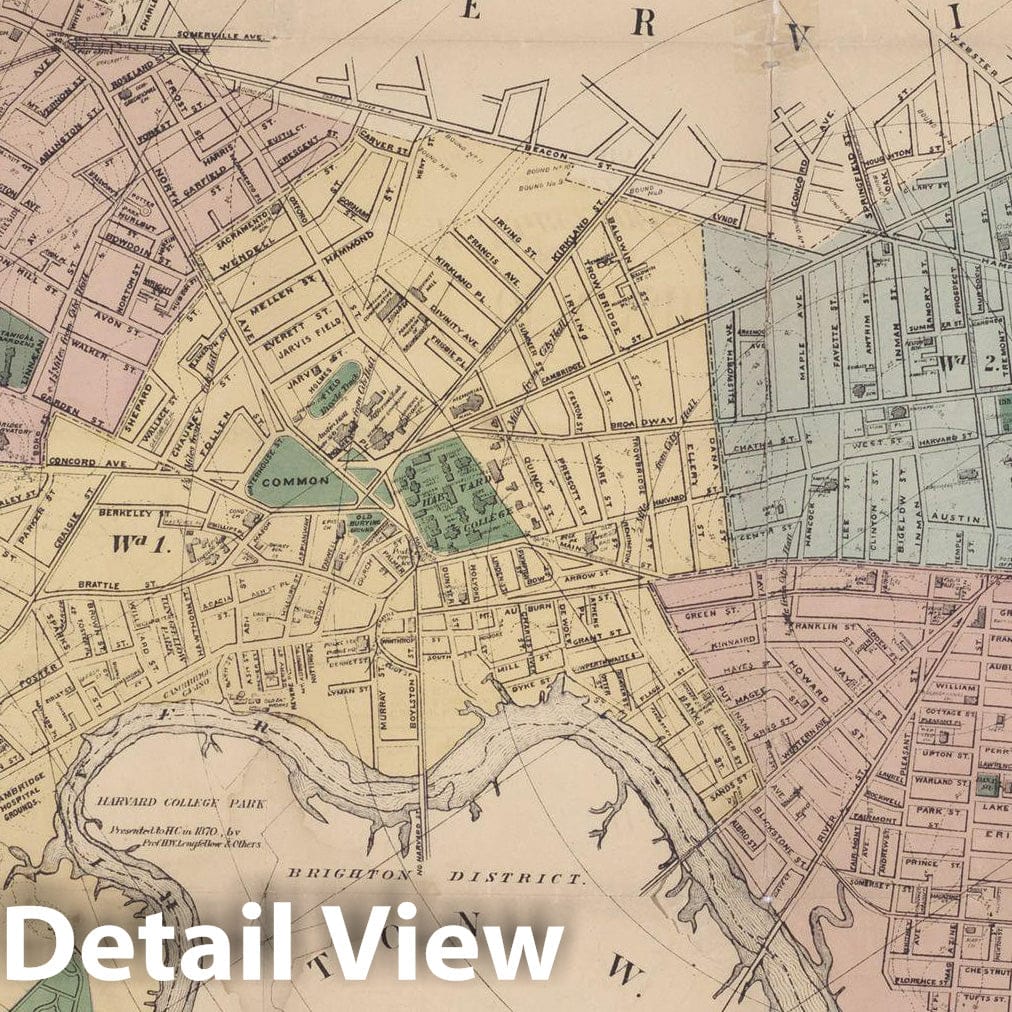 Historic Map : Cambridge 1885 , Vintage Wall Art