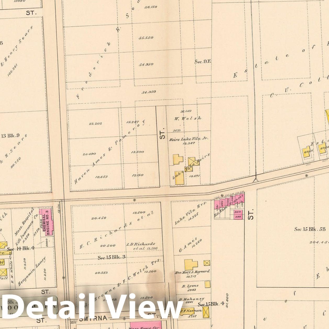 Historic Map : Boston 1895 Plate 029 , Atlas City of Boston Proper & Roxbury , Vintage Wall Art