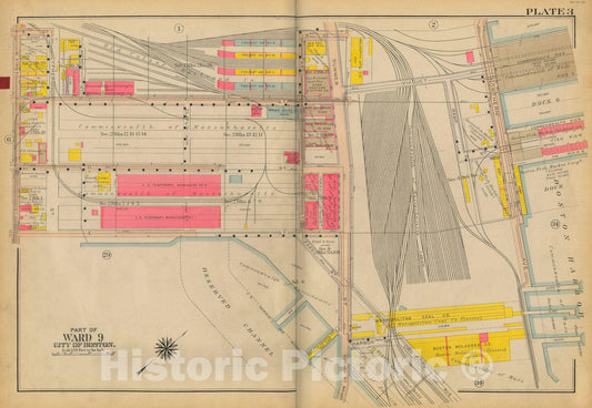 Historic Map : Atlas City of Boston: South Boston 1919 Plate 003 , Vintage Wall Art