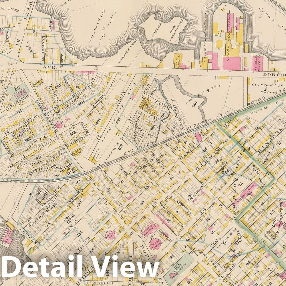 Historic Map : City Atlas of Boston, Massachusetts, South Boston 1882 Plate 013 , Vintage Wall Art