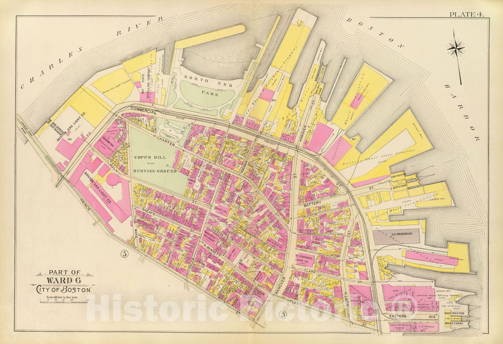 Historic Map : Boston 1895 Plate 004 , Atlas City of Boston Proper & Roxbury , Vintage Wall Art