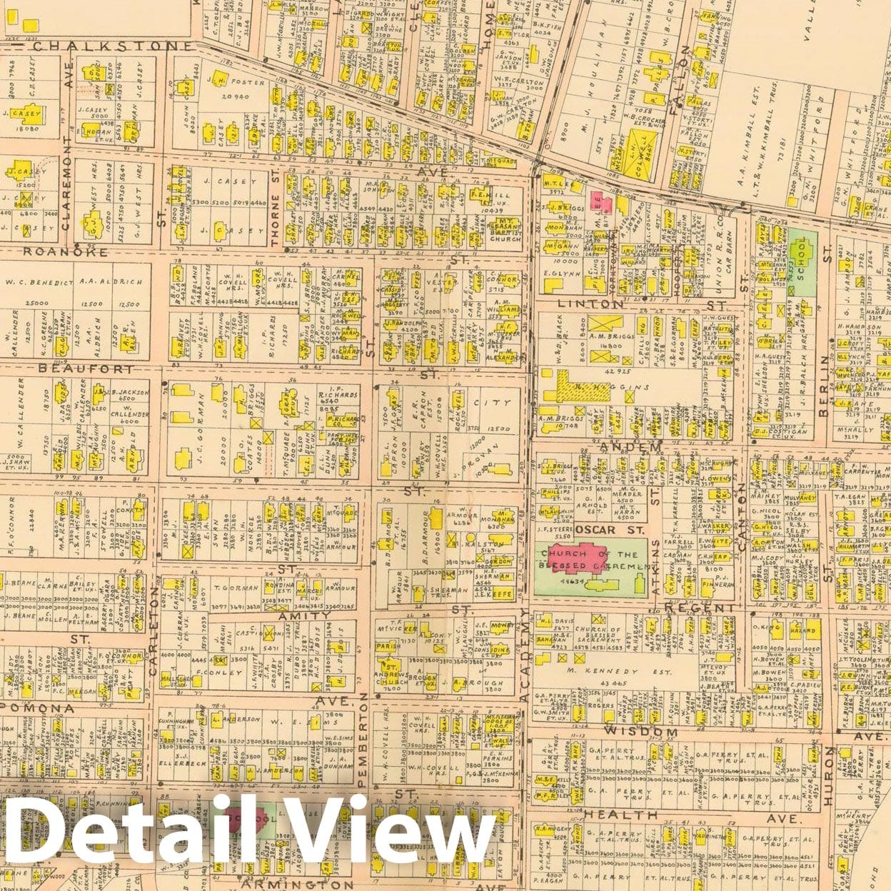 Historic Map : Atlas City of Providence Rhode Island, Providence 1908 Plate 027 , Vintage Wall Art