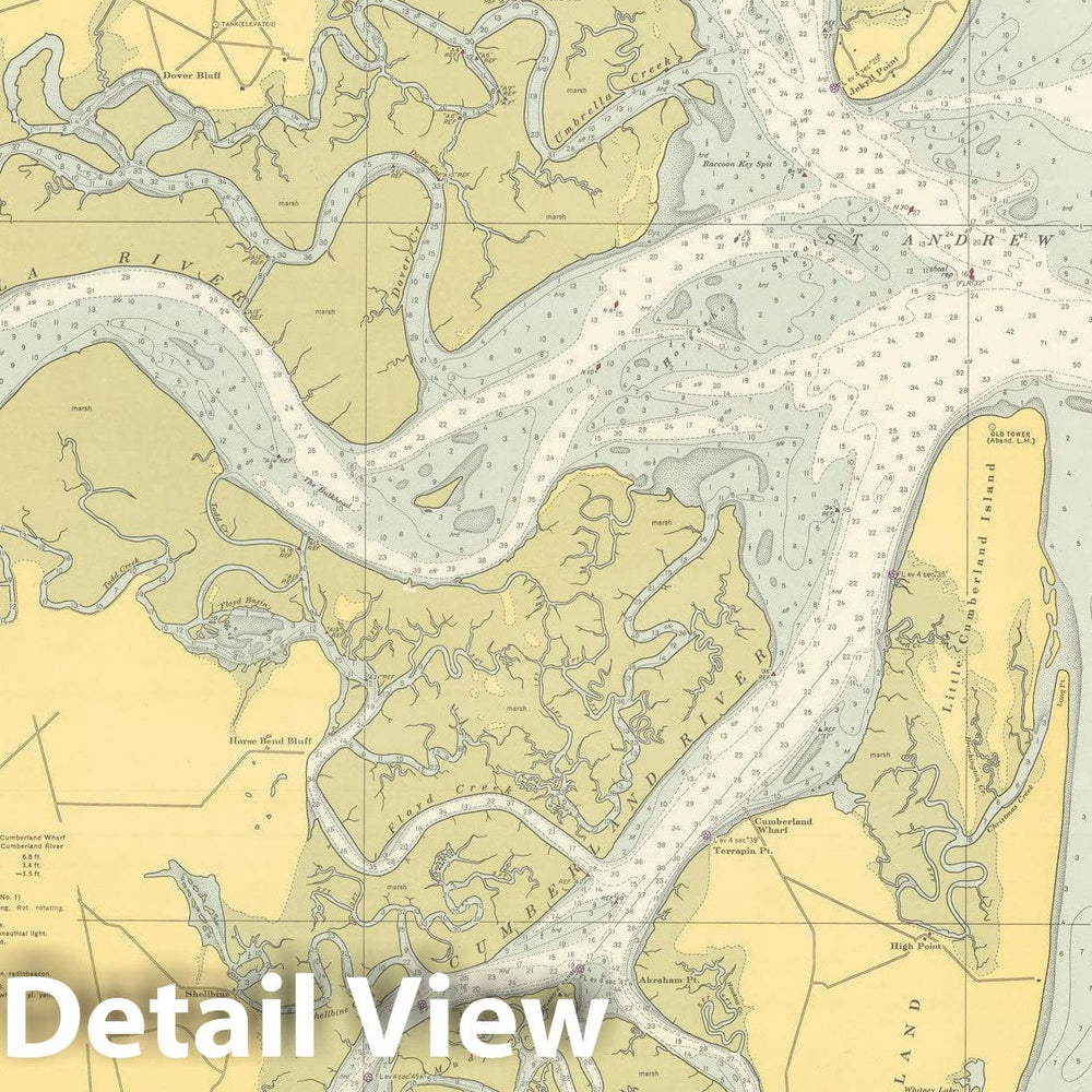 Historic Map : Coastal Charts - Georgia: St Andrew Sound 1953 , Vintage Wall Art