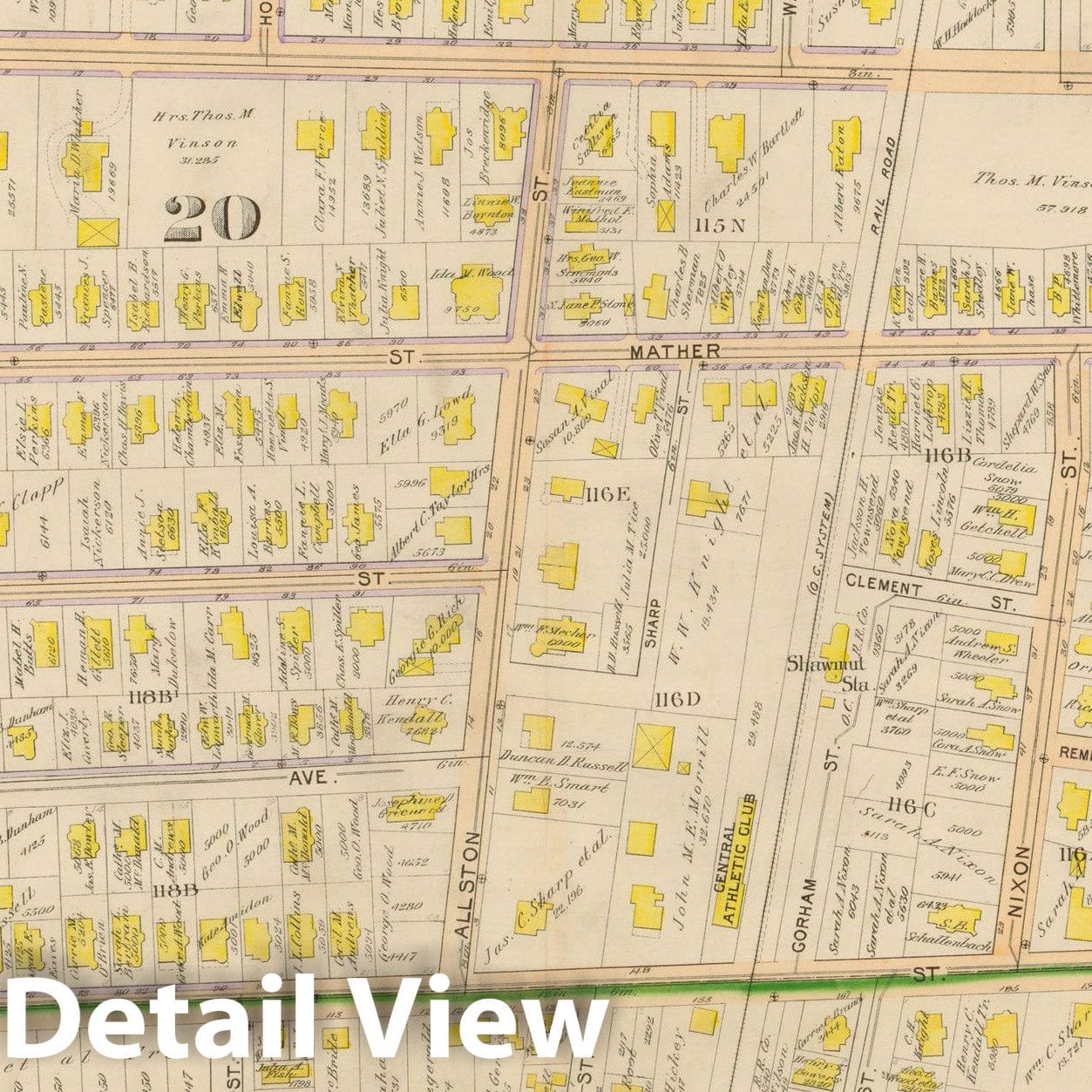 Historic Map : Atlas City of Boston, Vol. 5, Dorchester, Dorchester 1898 Plate 022 , Vintage Wall Art