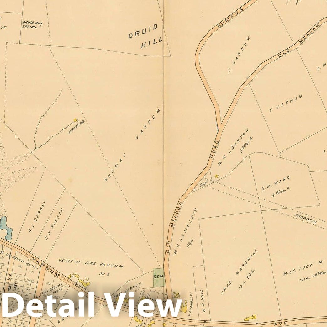 Historic Map : Atlas City of Lowell, 1896 Plate 028 , Vintage Wall Art