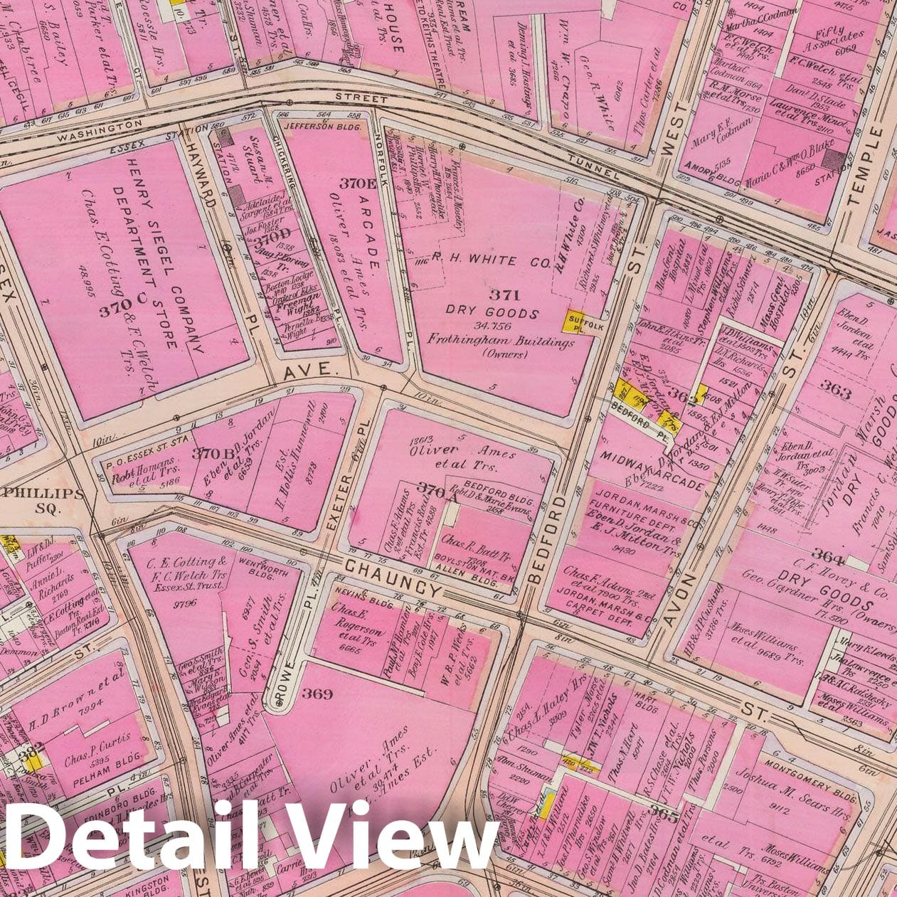 Historic Map : Atlas City of Boston: Boston Proper and Back Bay, Boston 1908 Plate 011 , Vintage Wall Art
