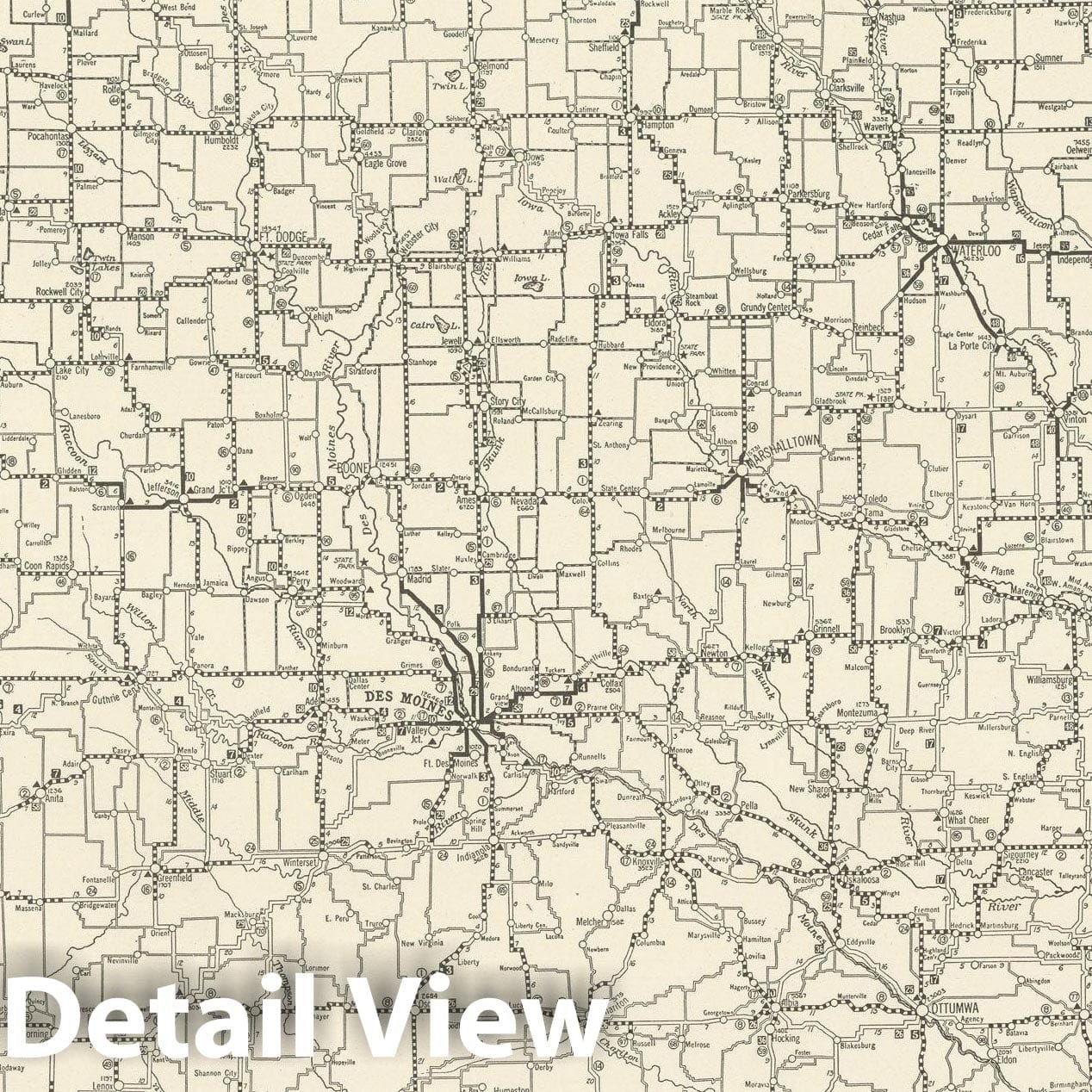 Historic Map : Iowa 1925 , Vintage Wall Art