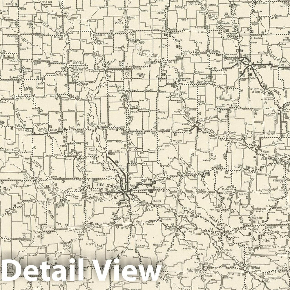 Historic Map : Iowa 1925 , Vintage Wall Art