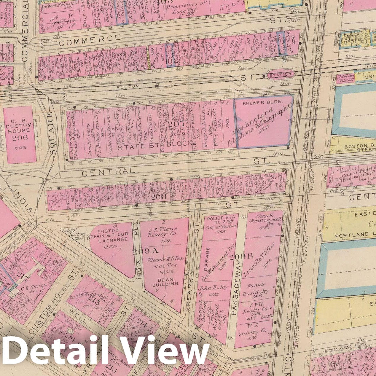 Historic Map : Atlas City of Boston: Boston Proper and Back Bay, Boston 1928 Plate 009 , Vintage Wall Art