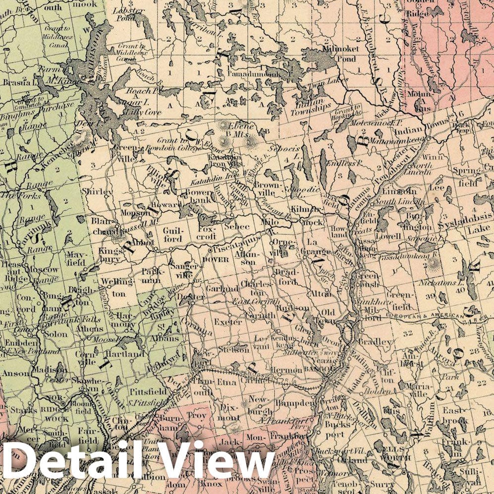 Historic Map : Maine 1862 , Vintage Wall Art