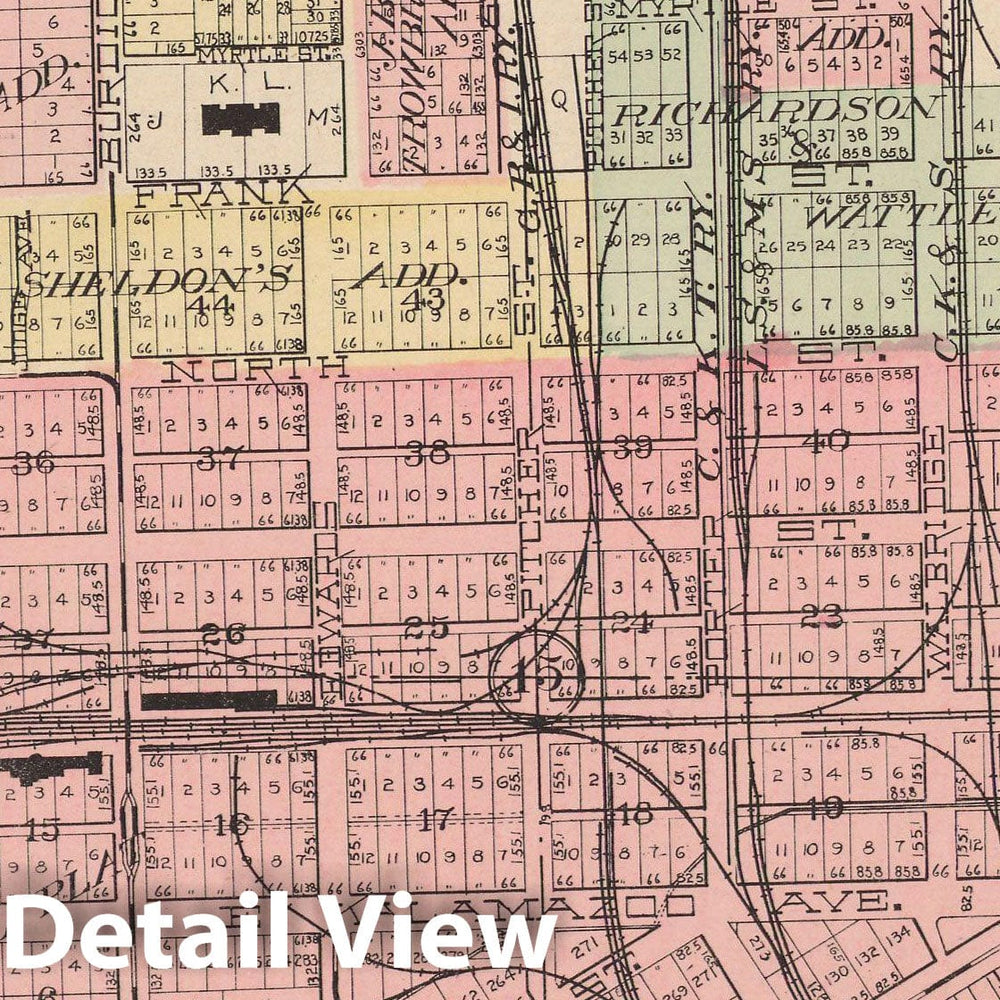 Historic Map : Kalamazoo 1910 , Standard Atlas of Kalamazoo County , v7, Vintage Wall Art