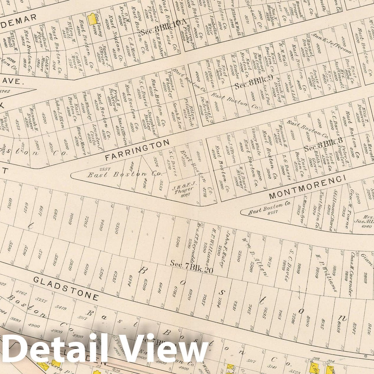 Historic Map : Atlas City of Boston: Charlestown and East Boston, East Boston 1912 Plate 032 , Vintage Wall Art