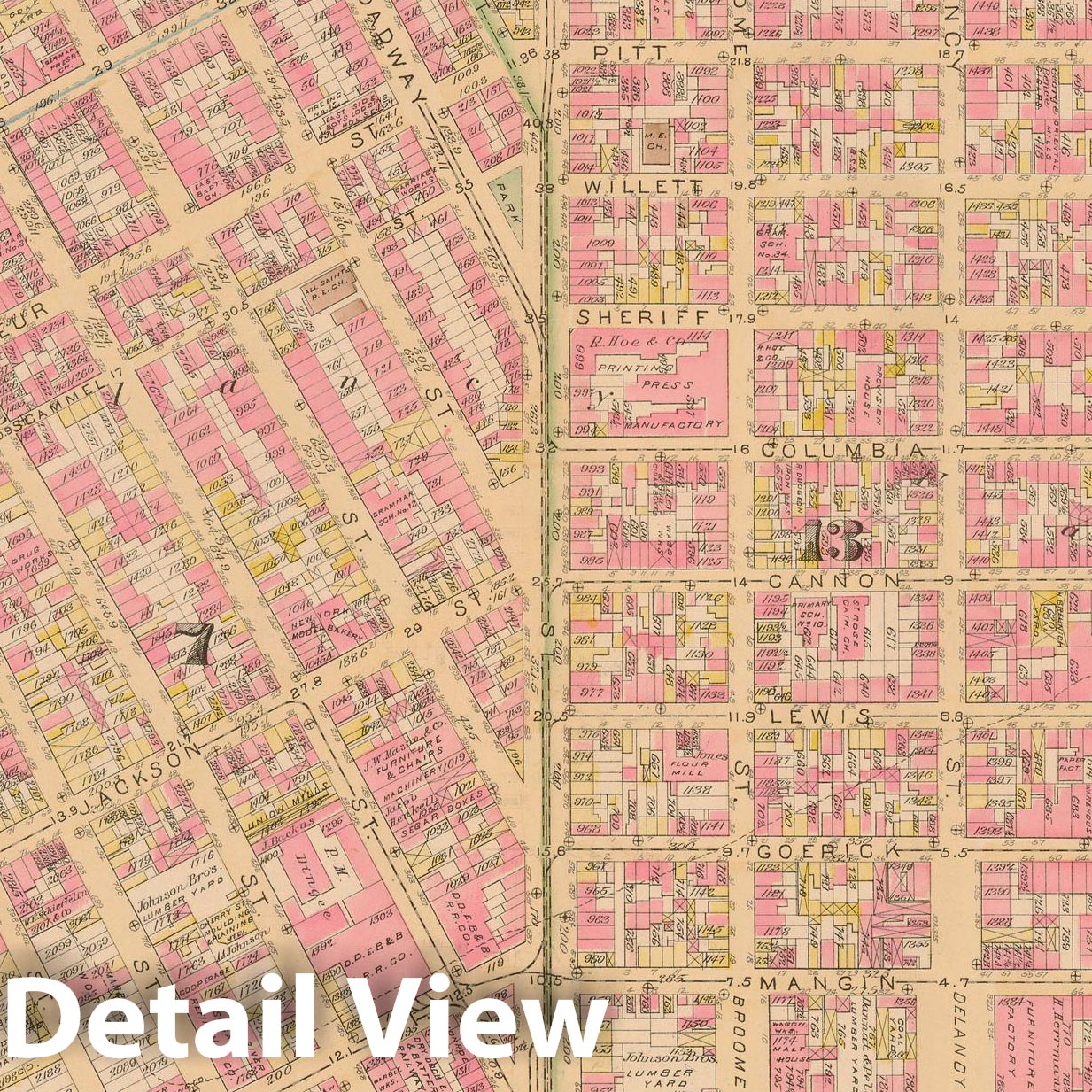 Historic Map : Manhattan & New York City 1885 Plate 006 , Robinson's Atlas City of New York , Vintage Wall Art