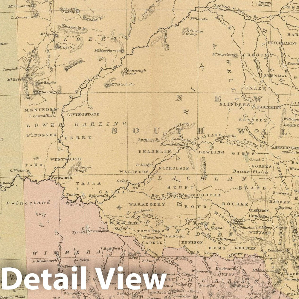 Historic Map : Australia 1875 , Student Atlas of Modern Geography , Vintage Wall Art
