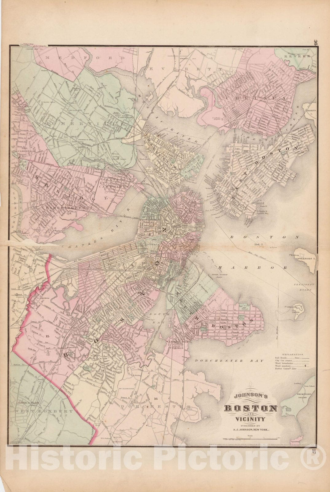 Historic Map : Family Atlas World, Boston 1873 , Vintage Wall Art