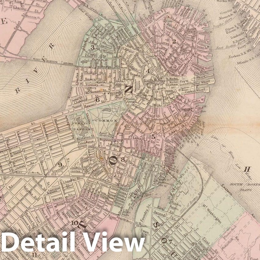Historic Map : Family Atlas World, Boston 1873 , Vintage Wall Art