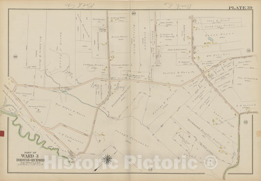 Historic Map : Atlas of Staten Island, Borough of Richmond, Vol 1, Staten Island 1917 Plate 039 , Vintage Wall Art